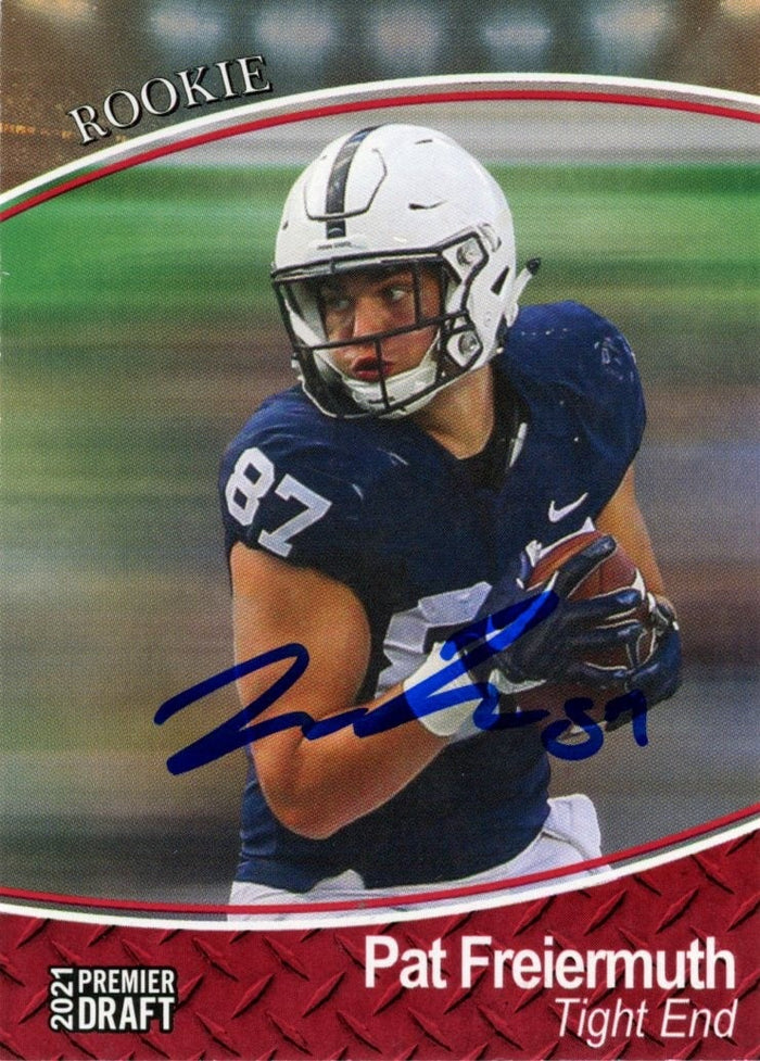 Pat Freiermuth Signed 21 SAGE Premier Draft Red Base #92 Card – Beckett Authenticated-Powers Sports Memorabilia