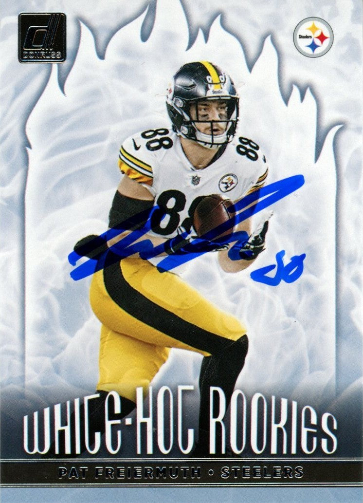 Pat Freiermuth Pittsburgh Steelers Signed Card - 21 Panini Donruss White Hot Rookies #WHR-PFR Beckett Beckett-Powers Sports Memorabilia