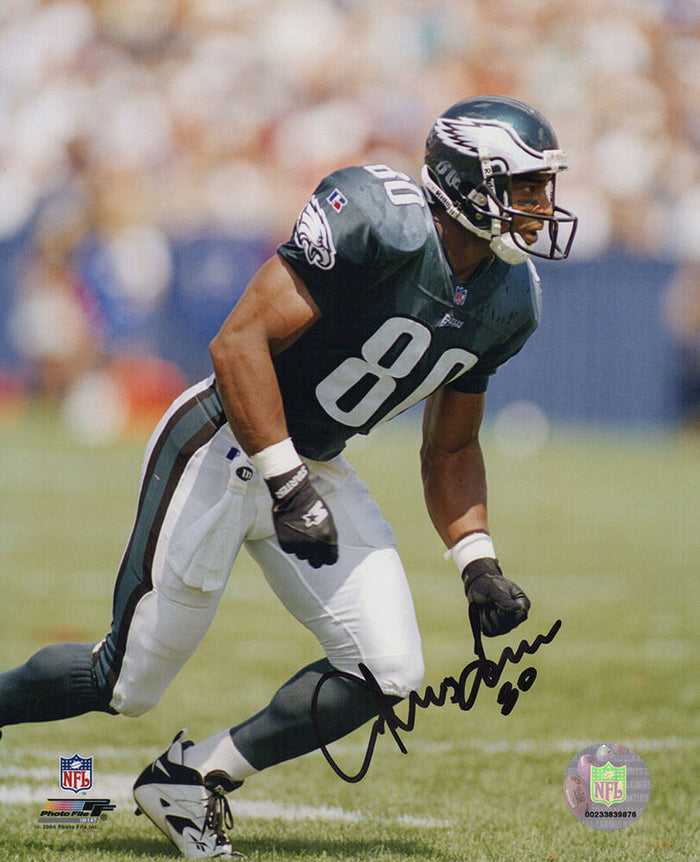 Irving Fryar Autographed Philadelphia Eagles Green Jersey Action 8x10 Photo-Powers Sports Memorabilia