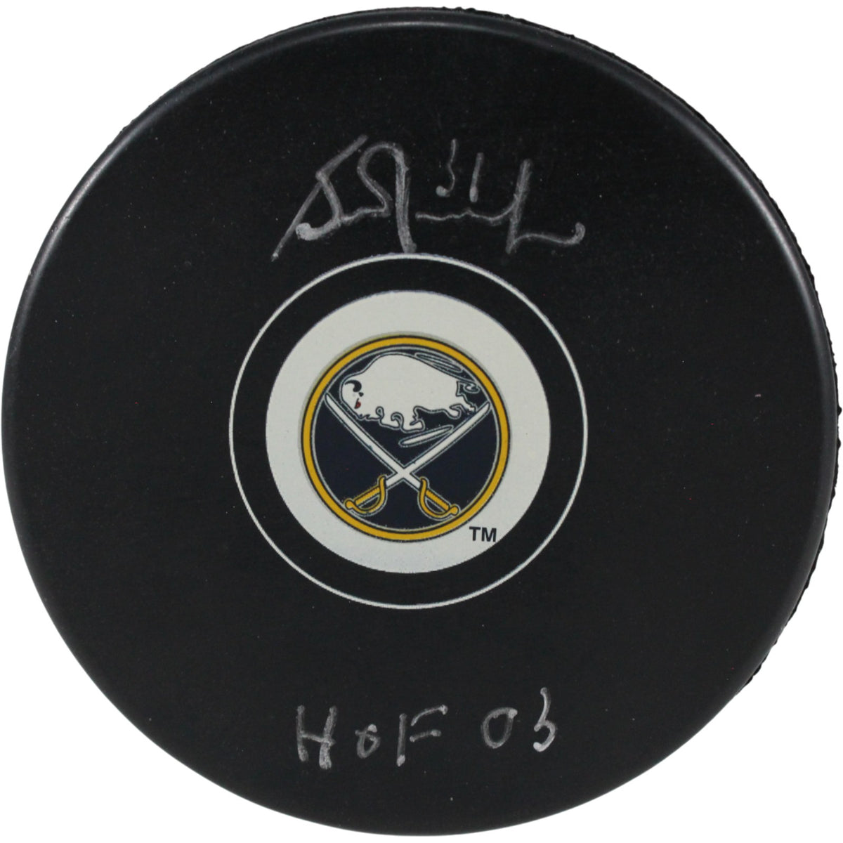 Grant Fuhr Buffalo Sabres Signed Hockey Puck - Logo Puck HOF JSA JSA-Powers Sports Memorabilia