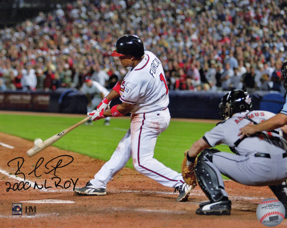 Rafael Furcal Atlanta Braves Autographed Swinging 8x10 Photo w/ 2000 NL ROY-Powers Sports Memorabilia