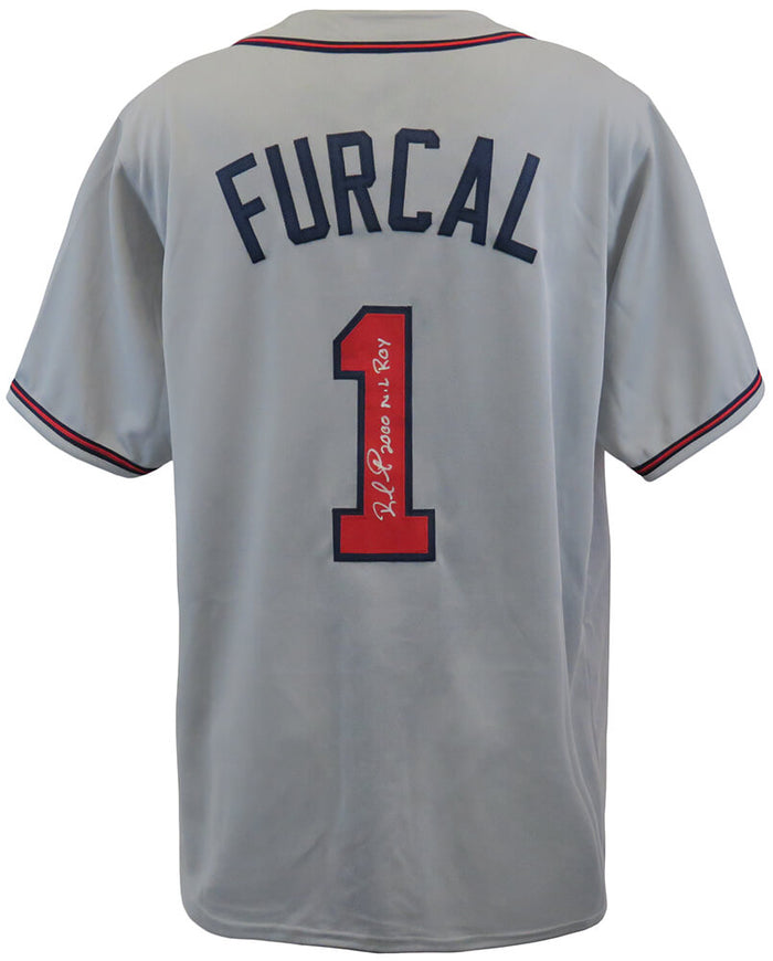 Rafael Furcal Autographed Grey Custom Baseball Jersey with 2000 NL ROY-Powers Sports Memorabilia