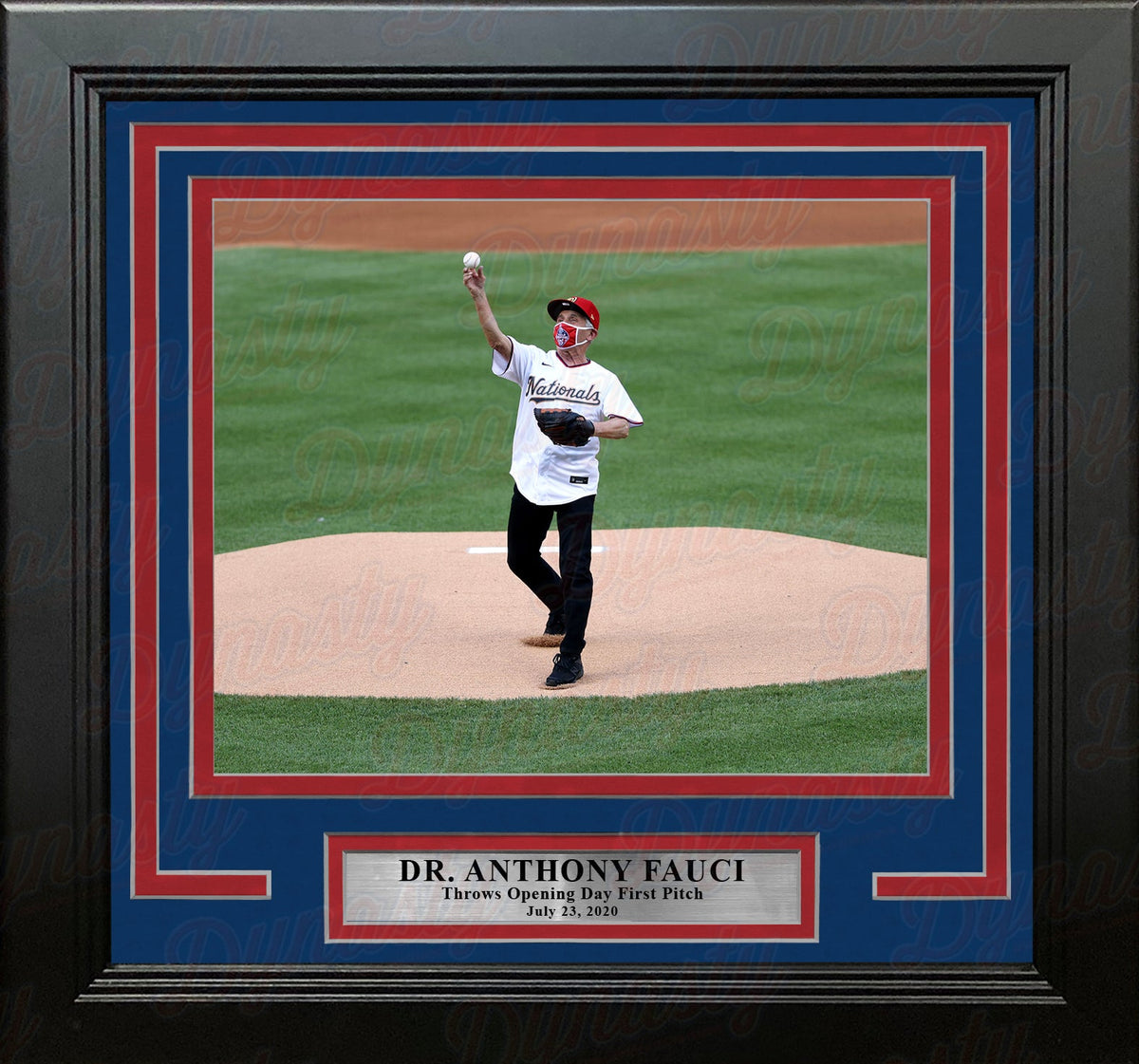 Dr. Anthony Fauci 2020 Washington Nationals First Pitch 8" x 10" Framed Baseball Display Photo-Powers Sports Memorabilia