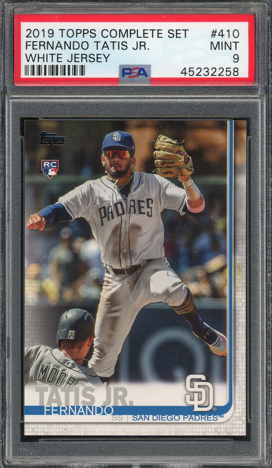 Fernando Tatis Jr 2019 Topps Complete Baseball Rookie Card RC #410 Graded PSA 9 Mint