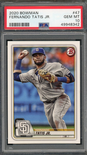 Fernando Tatis Jr 2020 Bowman Baseball Card #47 Graded PSA 10-Powers Sports Memorabilia