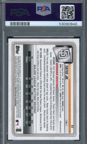 Fernando Tatis Jr 2020 Bowman Chrome Baseball Card #82 Graded PSA 10-Powers Sports Memorabilia