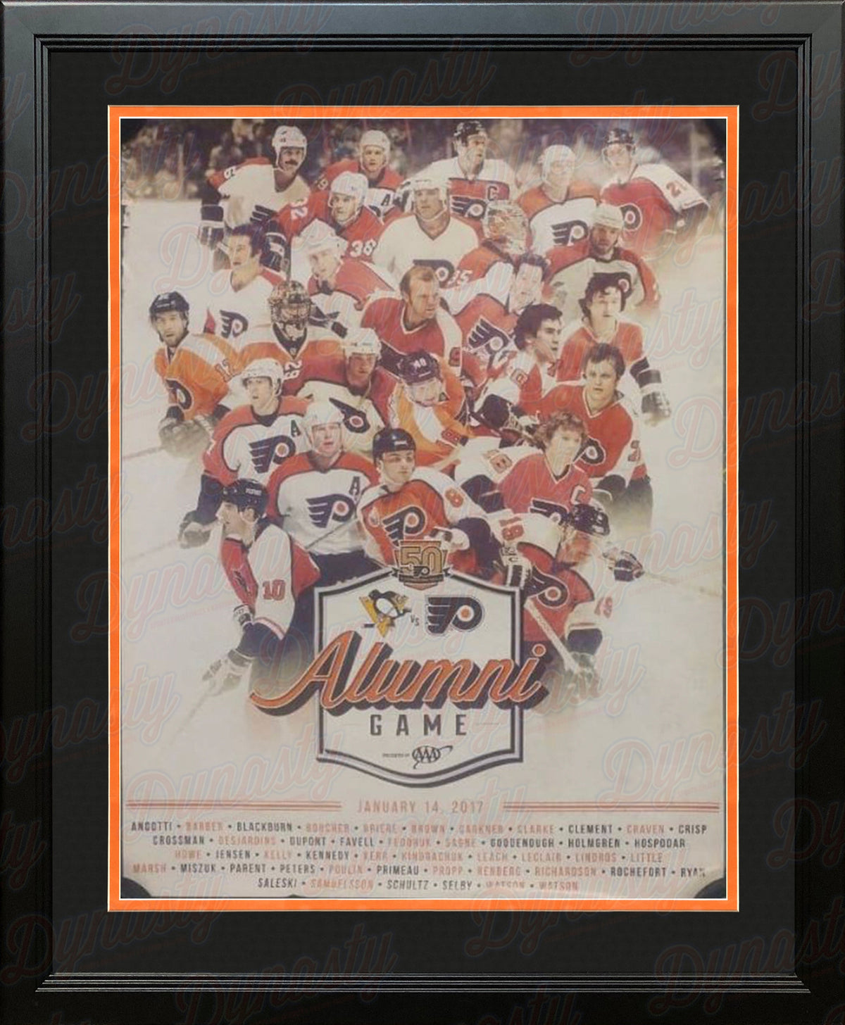 Philadelphia Flyers 2017 Alumni Game Limited Edition NHL Hockey Framed Team Poster-Powers Sports Memorabilia