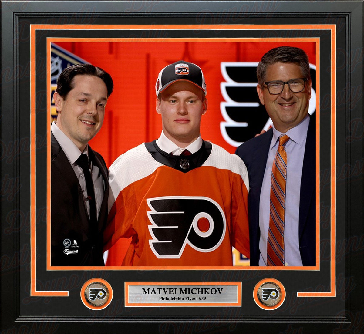 Matvei Michkov Philadelphia Flyers NHL Draft Night 11" x 14" Framed Hockey Display Photo-Powers Sports Memorabilia