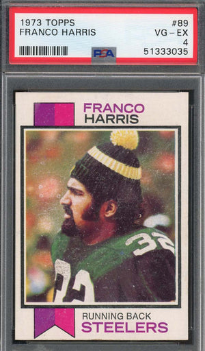 Franco Harris 1973 Topps Football Rookie Card RC #89 Graded PSA 4-Powers Sports Memorabilia