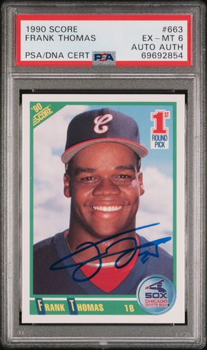 Frank Thomas Score Signed Baseball Rookie Card #663 Auto Graded PSA 6 69692854-Powers Sports Memorabilia