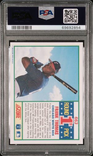 Frank Thomas Score Signed Baseball Rookie Card #663 Auto Graded PSA 6 69692854-Powers Sports Memorabilia