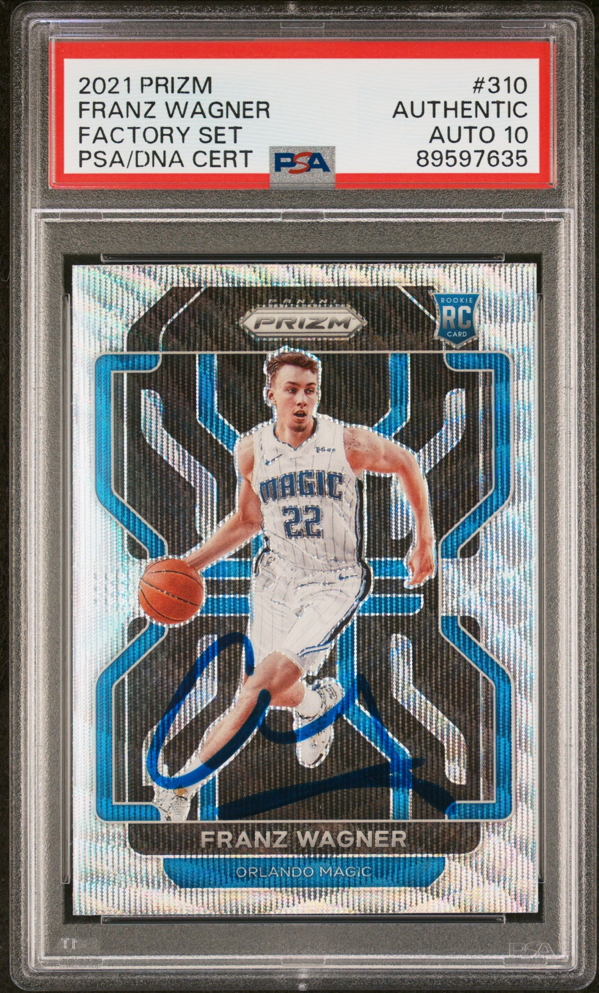 Franz Wagner 2021 Panini Prizm Factory Set Rookie Card #310 Auto PSA 10 89597635-Powers Sports Memorabilia