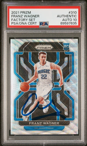 Franz Wagner 2021 Panini Prizm Factory Set Rookie Card #310 Auto PSA 10 89597635-Powers Sports Memorabilia