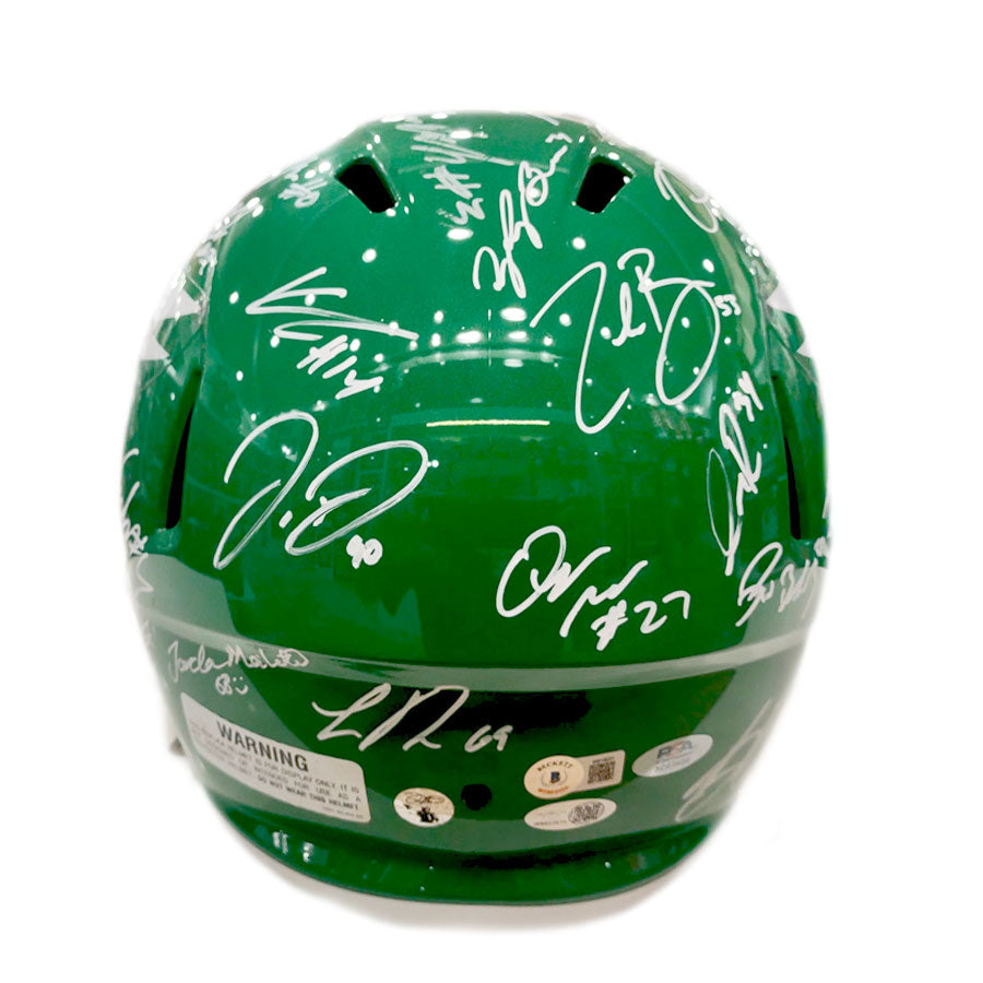 Philadelphia Eagles Team-Signed Kelly Green Alternate Full-Size Helmet - 28 Signatures-Powers Sports Memorabilia