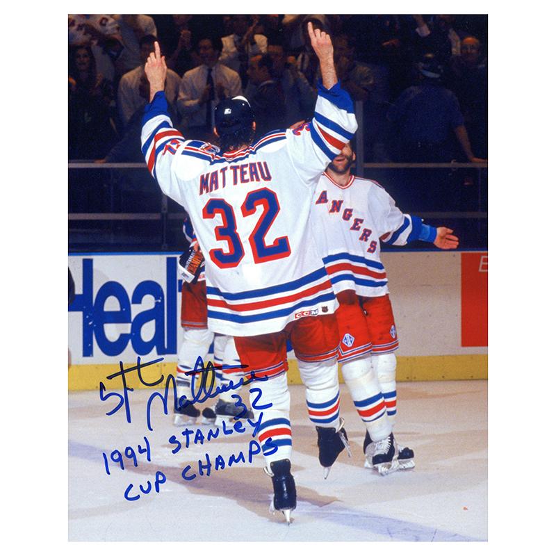Stephane Matteau New York Rangers Signed & Inscr "Game 7 May 27, 1994" Signed 8x10 Photo-Powers Sports Memorabilia