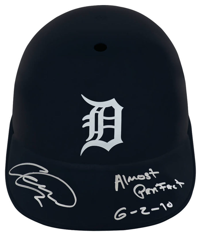 Armando Galarraga Autographed Detroit Tigers Souvenir Replica Batting Helmet with Almost Perfect 6-2-10-Powers Sports Memorabilia