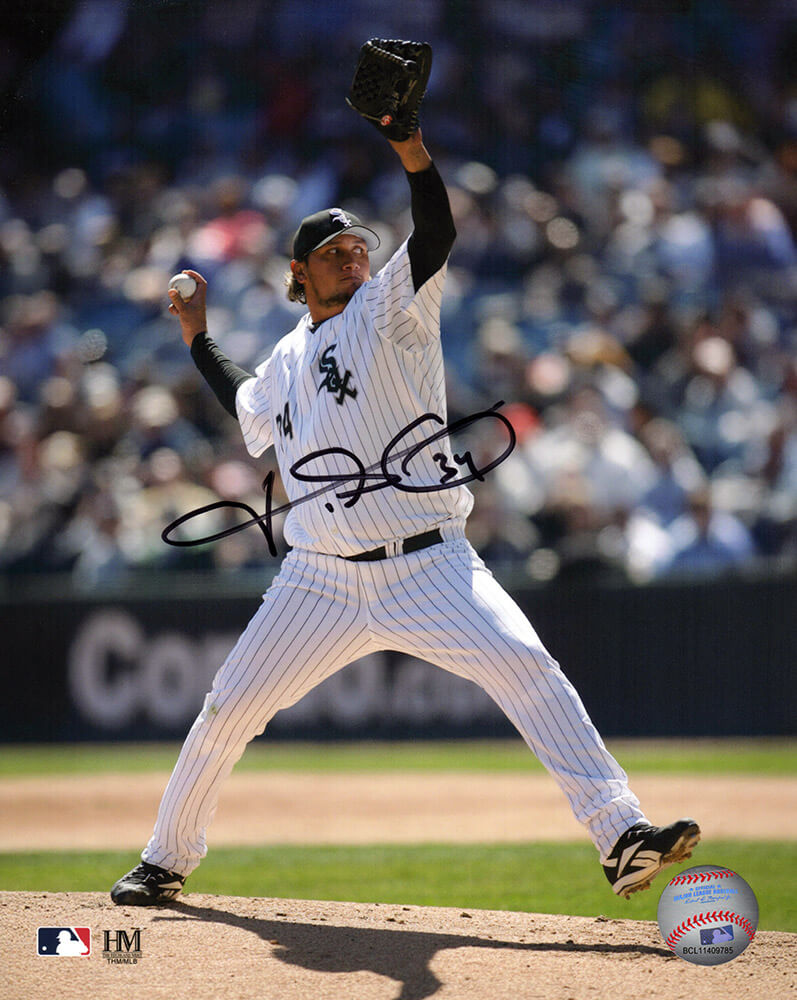 Freddy Garcia Autographed Chicago White Sox Pitching Action 8x10 Photo-Powers Sports Memorabilia