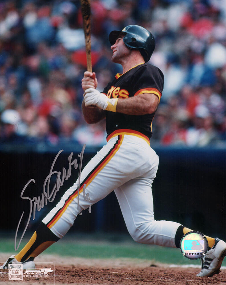 Steve Garvey San Diego Padres Autographed Swinging 8x10 Photo (In Silver)-Powers Sports Memorabilia