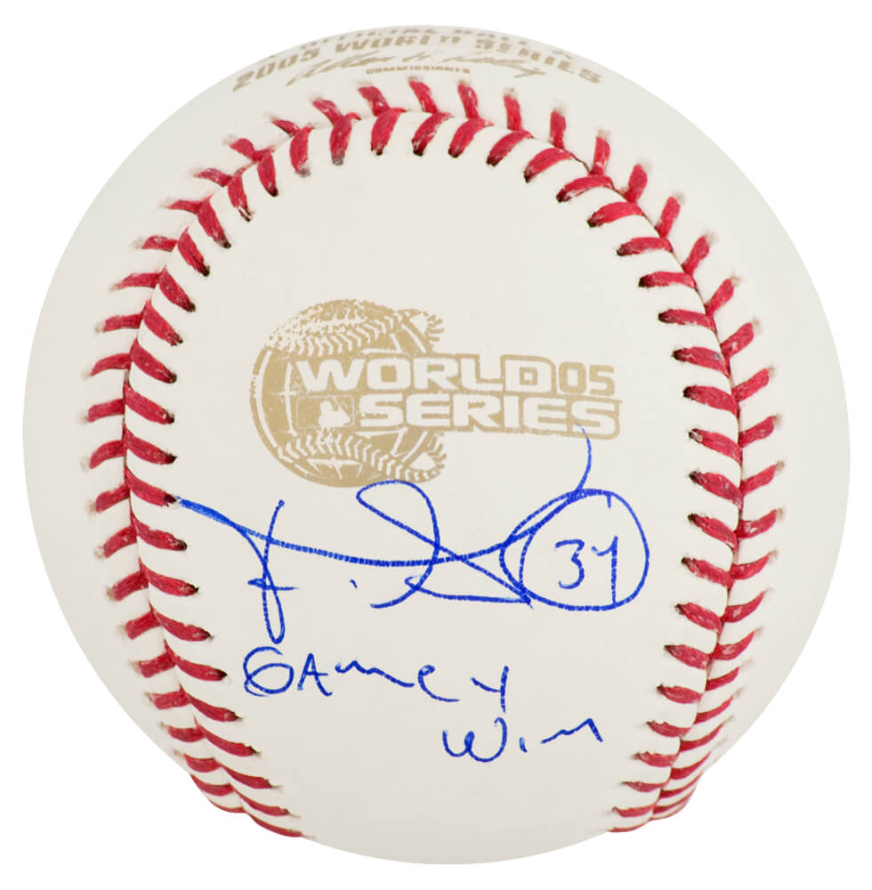 Freddy Garcia Autographed Rawlings 2005 World Series (Chicago White Sox) Baseball with Game 4 Win-Powers Sports Memorabilia