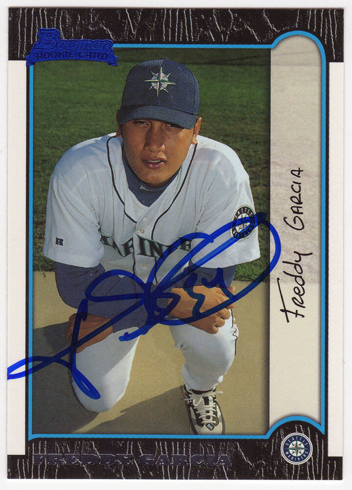 Freddy Garcia Autographed Seattle Mariners 1999 Bowman Rookie Baseball Trading Card #404-Powers Sports Memorabilia