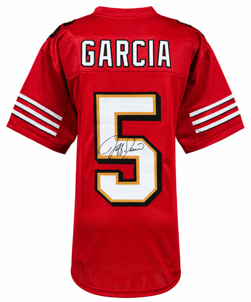 Jeff Garcia Autographed Red Custom Football Jersey-Powers Sports Memorabilia