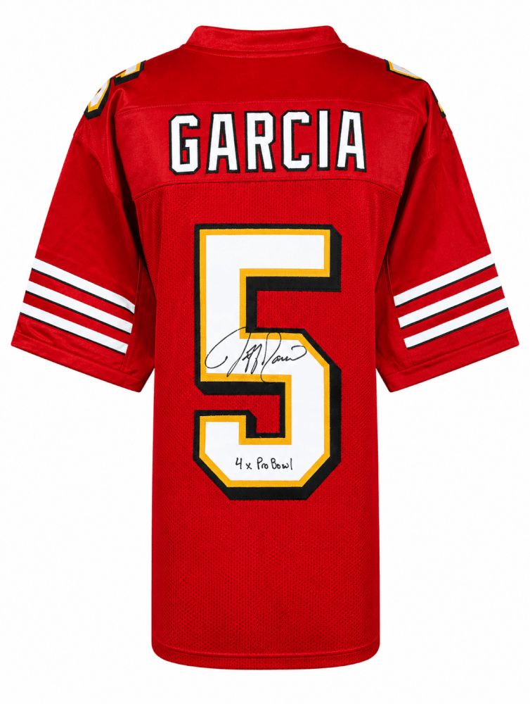 Jeff Garcia Autographed Red Custom Football Jersey with 4x Pro Bowl-Powers Sports Memorabilia