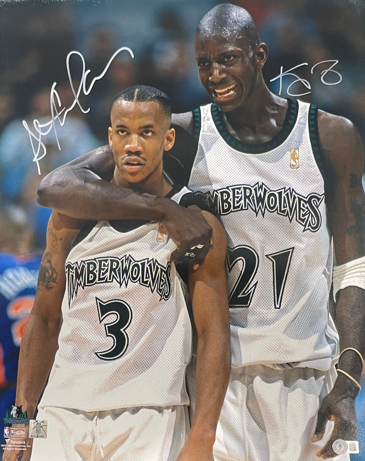 Kevin Garnett Stephon Marbury Signed 16x20 Photo – Beckett Authenticated-Powers Sports Memorabilia