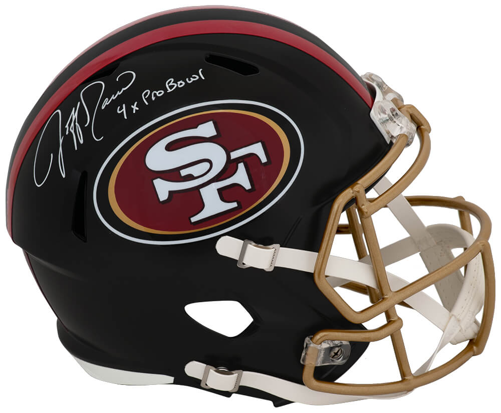 Jeff Garcia Autographed San Francisco 49ers Rivalries Black Riddell Full Size Speed Replica Helmet with 4x Pro Bowl-Powers Sports Memorabilia