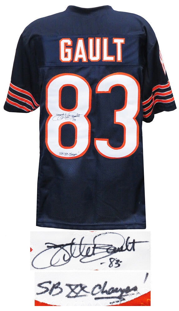 Willie Gault Autographed Navy Custom Jersey w/ SB XX Champs-Powers Sports Memorabilia