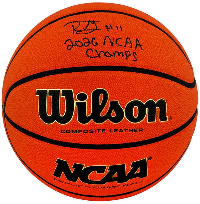 Roddy Gayle Jr. Autographed Wilson NCAA Basketball with 2026 NCAA Champs-Powers Sports Memorabilia