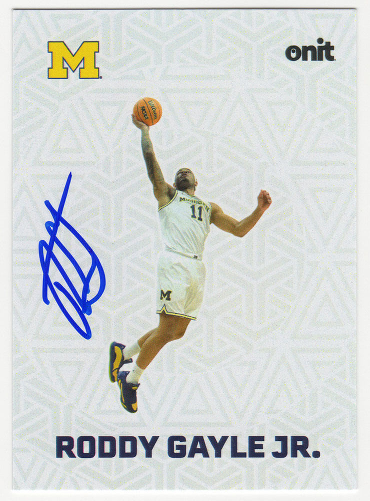 Roddy Gayle Jr. Autographed Michigan Wolverines 2025 Onit Fusion Basketball Trading Card #F-12-Powers Sports Memorabilia