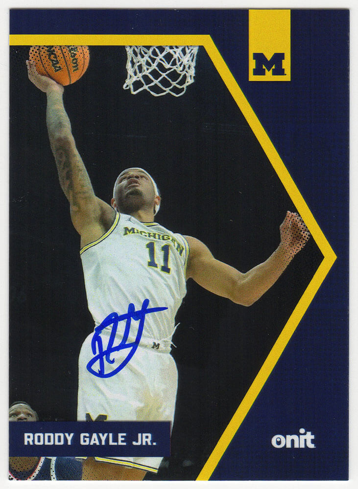 Roddy Gayle Jr. Autographed Michigan Wolverines 2025 Onit Basketball Trading Card #B-12-Powers Sports Memorabilia