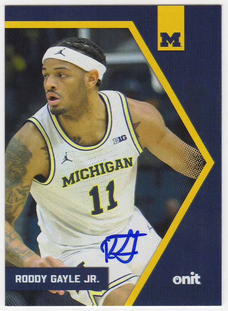 Roddy Gayle Jr. Autographed Michigan Wolverines 2025 Onit Basketball Trading Card #BV-12-Powers Sports Memorabilia