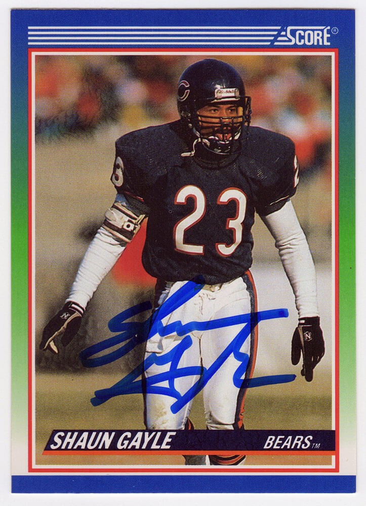 Shaun Gayle Autographed Chicago Bears 1990 Score Rookie Football Trading Card #431-Powers Sports Memorabilia
