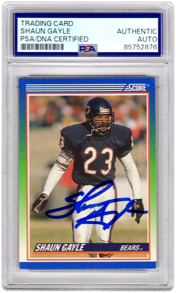 Shaun Gayle Autographed Chicago Bears 1990 Score Rookie Football Trading Card #431 - (PSA Encapsulated)-Powers Sports Memorabilia