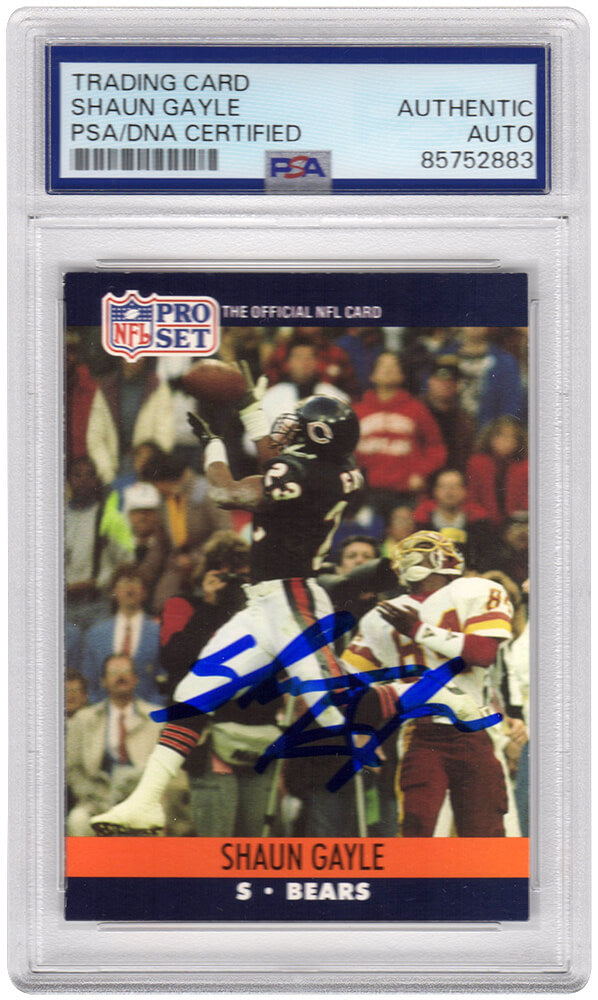 Shaun Gayle Autographed Chicago Bears 1990 Pro-Set Rookie Football Trading Card #450 - (PSA Encapsulated)-Powers Sports Memorabilia