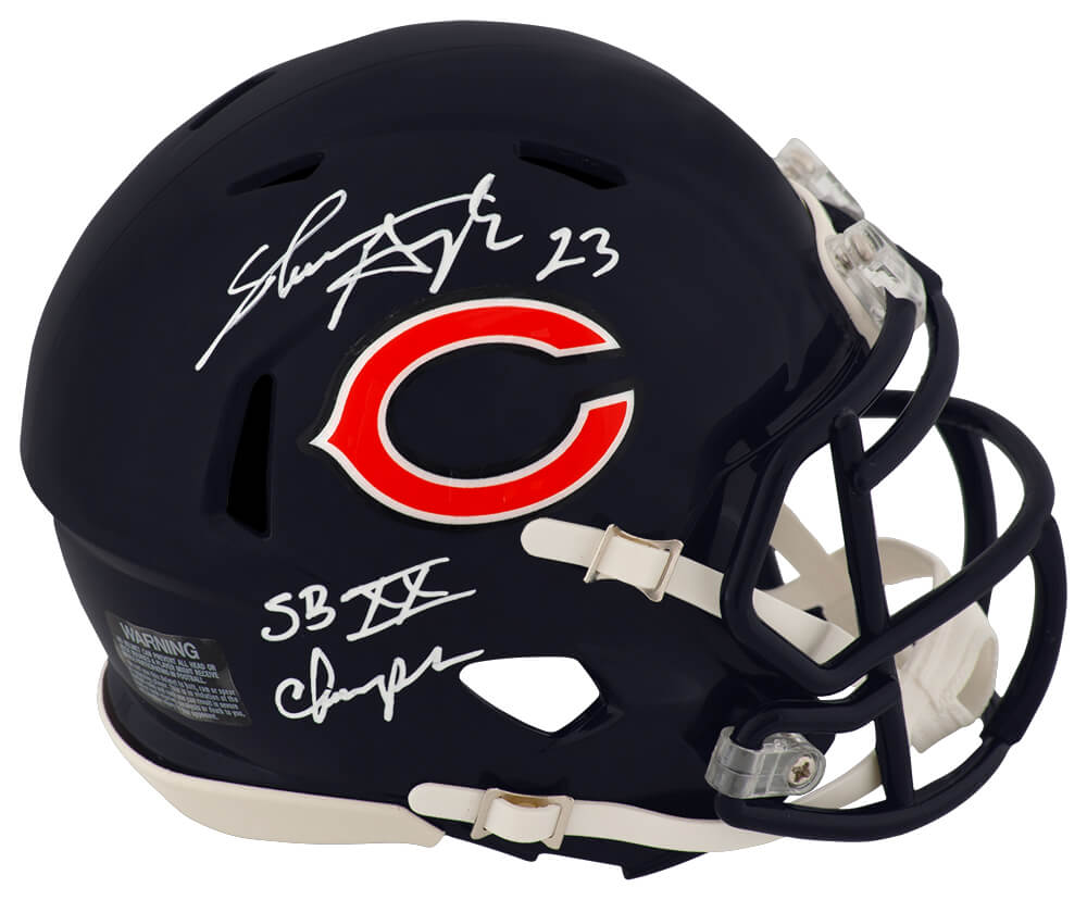 Shaun Gayle Autographed Chicago Bears Riddell Speed Mini Helmet with SB XX Champs-Powers Sports Memorabilia