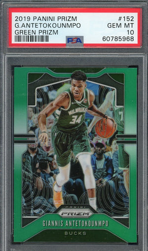 Giannis Antetokounmpo 2019 Panini Green Prizm Basketball Card #152 Graded PSA 10-Powers Sports Memorabilia