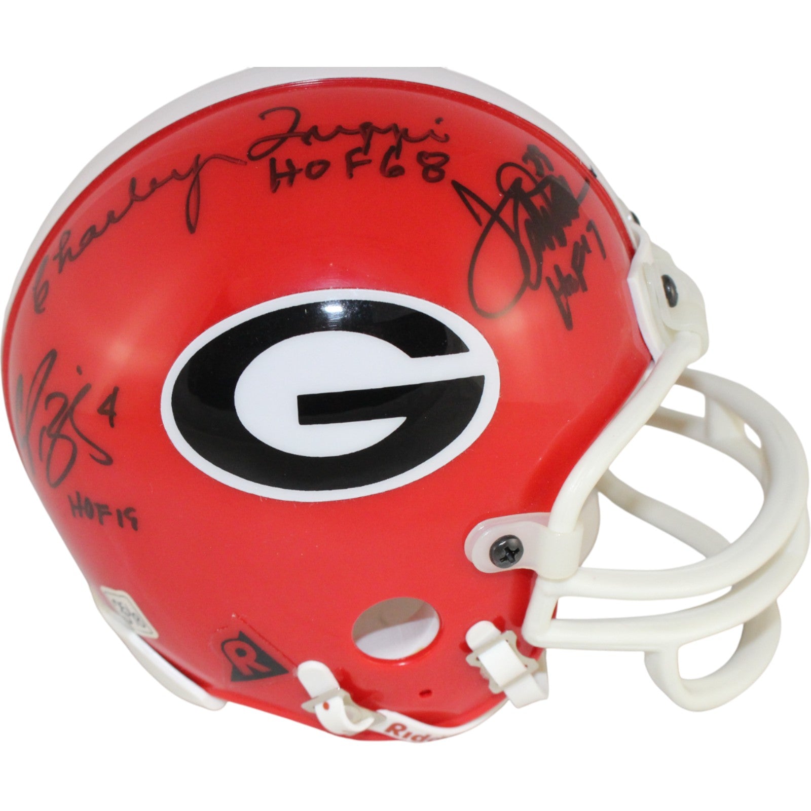 Terrell Davis Champ Bailey Charley Trippi Georgia Bulldogs Signed Mini Helmet - Georgia Beckett-Powers Sports Memorabilia