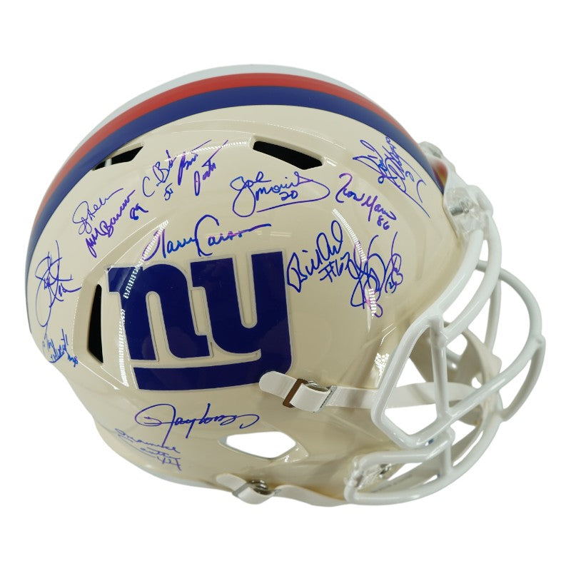 New York Giants 1986 Team Signed Custom White Replica Full Size Helmet JSA Holo Only-Powers Sports Memorabilia