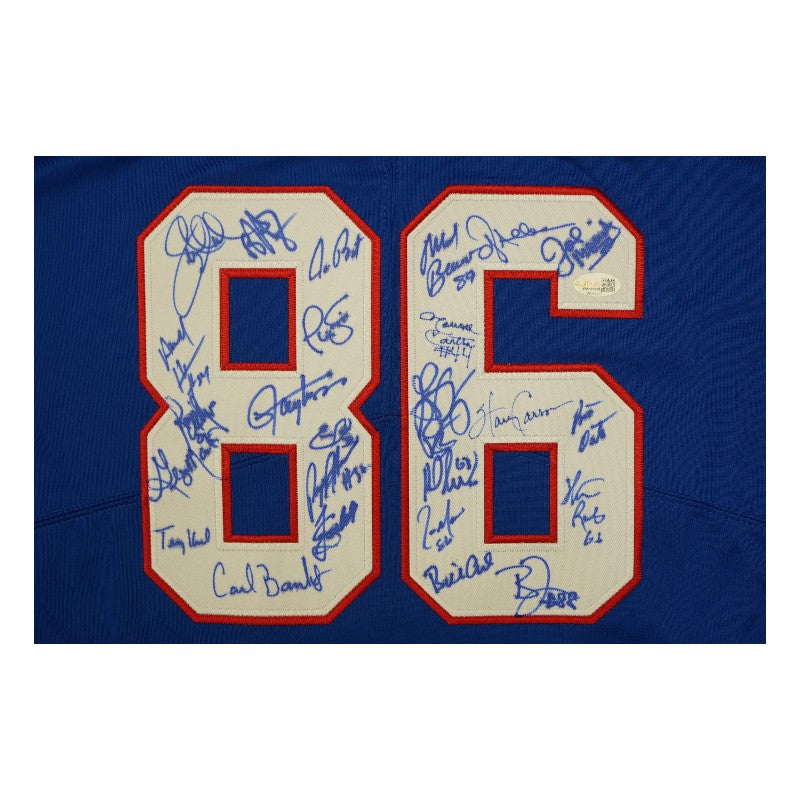 New York Giants 1986 Team Signed Pro Style Super Bowl XXI Blue Jersey JSA Holo Only-Powers Sports Memorabilia