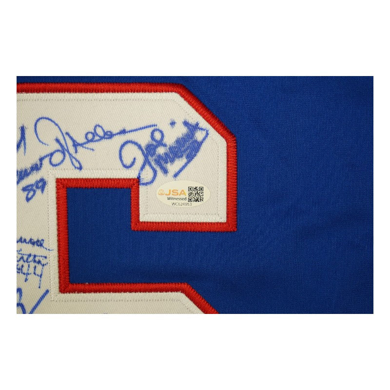 New York Giants 1986 Team Signed Pro Style Super Bowl XXI Blue Jersey JSA Holo Only-Powers Sports Memorabilia