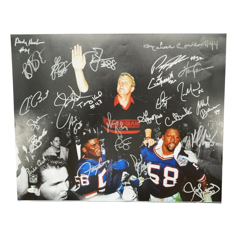 New York Giants 1980's Super Bowl Champs Team Signed 16x20 Gatorade Celebration JSA Holo Only-Powers Sports Memorabilia