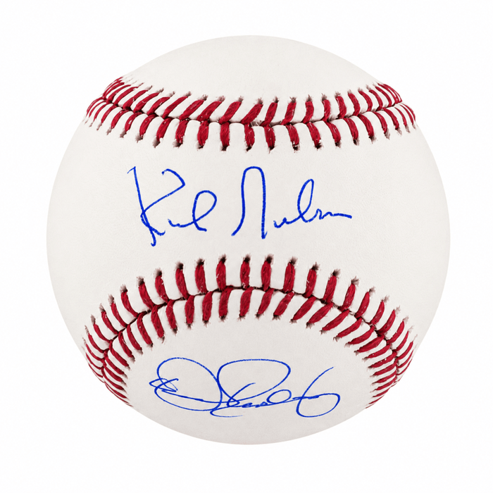 Kirk Gibson & Dennis Eckersley Dual Autographed Rawlings Official MLB Baseball-Powers Sports Memorabilia