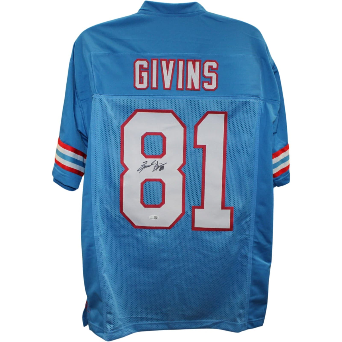 Ernest Givins Houston Oilers Signed Jersey - Pro Style Blue size XL James Spence JSA-Powers Sports Memorabilia