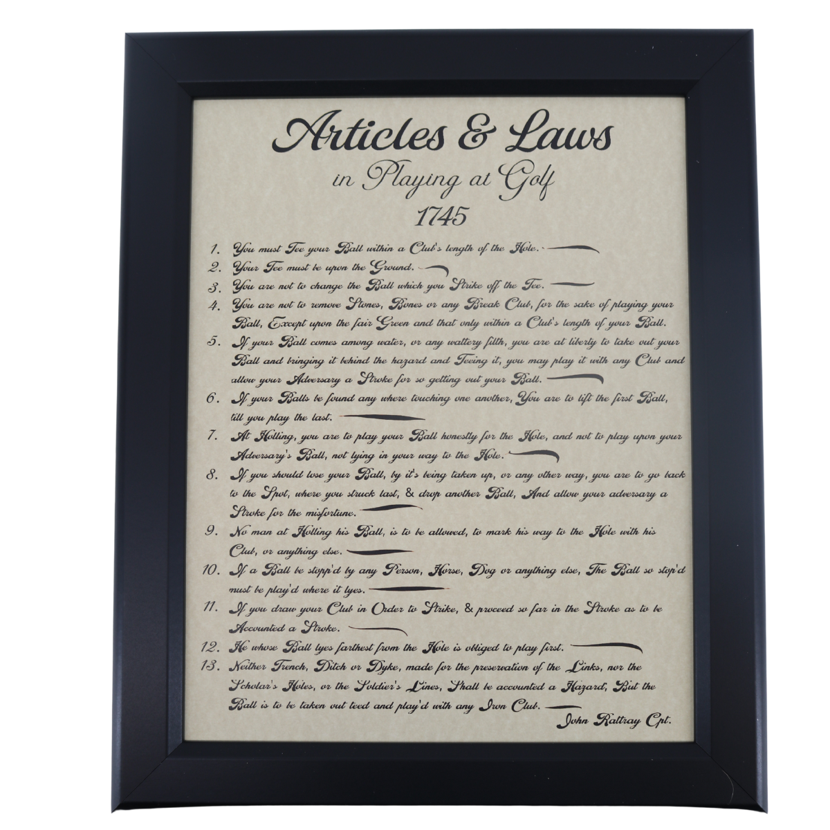 Original 13 Rules of Golf Framed 11x14 Print-Powers Sports Memorabilia
