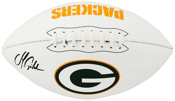 Matthew Golden Autographed Green Bay Packers Franklin White Logo Football-Powers Sports Memorabilia