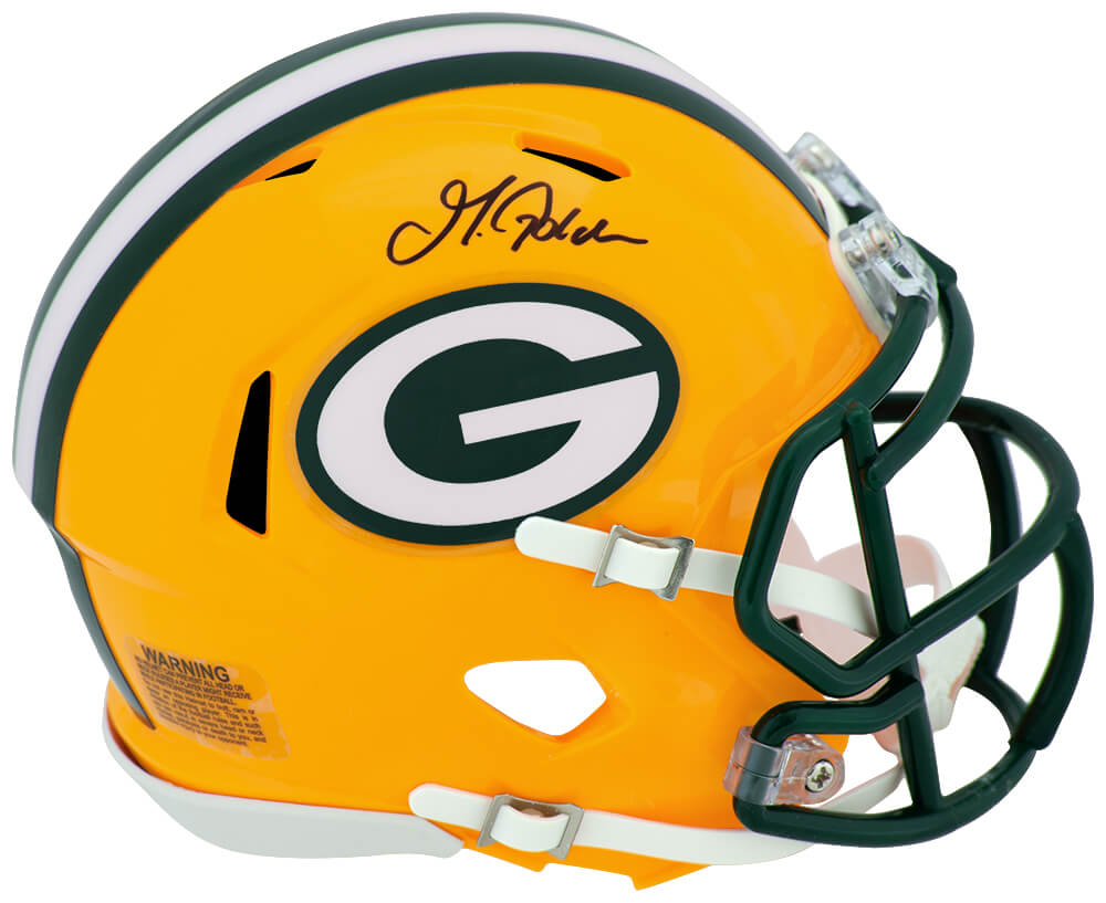 Matthew Golden Autographed Green Bay Packers Riddell Speed Mini Helmet-Powers Sports Memorabilia