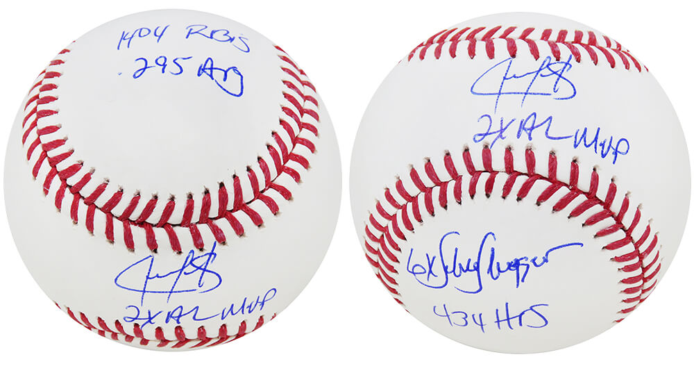 Juan Gonzalez Autographed Rawlings Official MLB Baseball with 5 Stats-Powers Sports Memorabilia