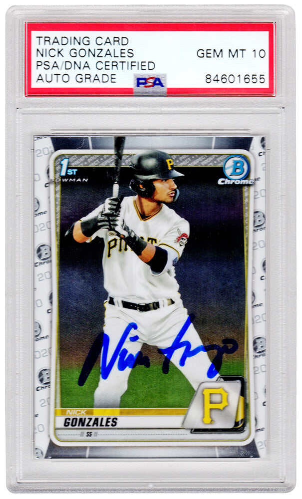 Nick Gonzales Pittsburgh Pirates Autographed 2020 Topps Bowman Chrome-Powers Sports Memorabilia